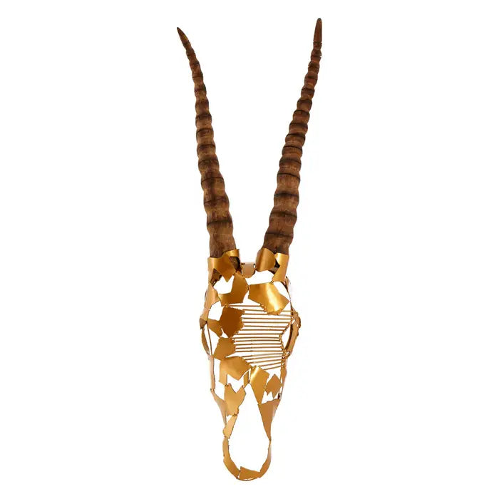 Zania Antelope Skull In Gold
