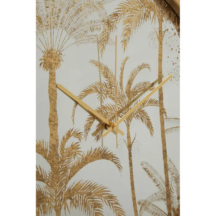 Costina Botanical Wall Clock, Round, Gold, white