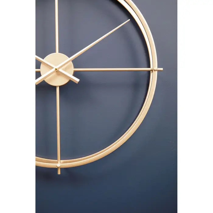 Cambridge Skeleton Wall Clock, Round, Gold