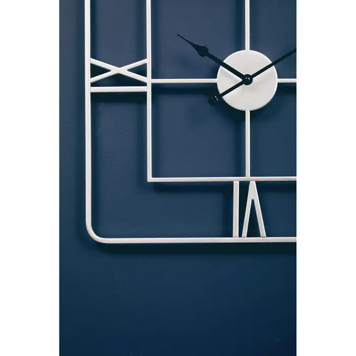 Cambridge Skeleton Wall Clock, Square, Silver