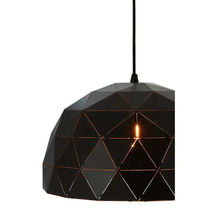 Mateo Small Black and Copper Dome Pendant Light