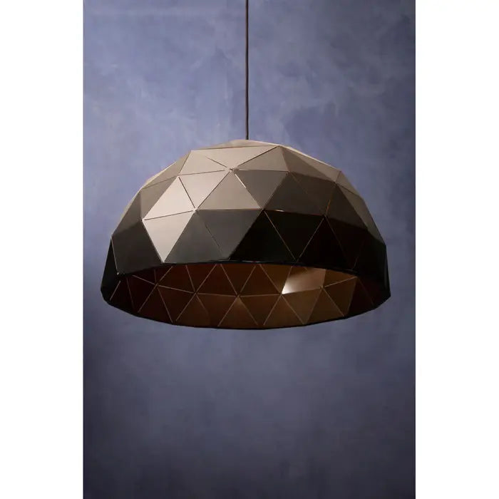 Mateo Medium Black and Copper Dome Pendant Light