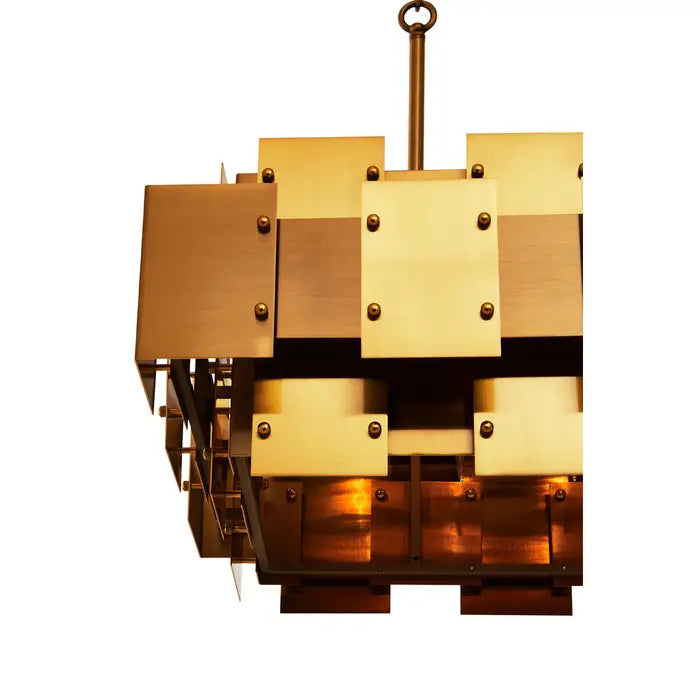 Karlo Metal Brass Finish Pendant Light With Eight Bulbs