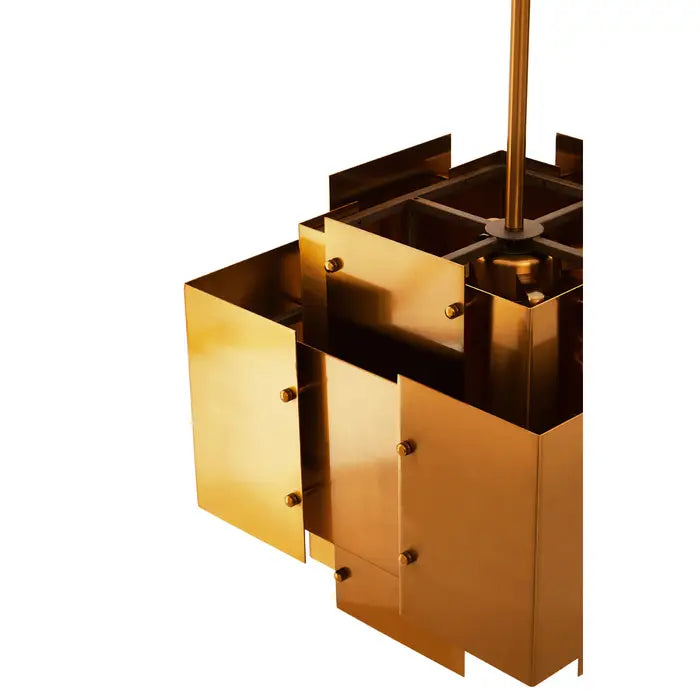 Karlo Metal Brass Finish Pendant Light With Four Bulbs