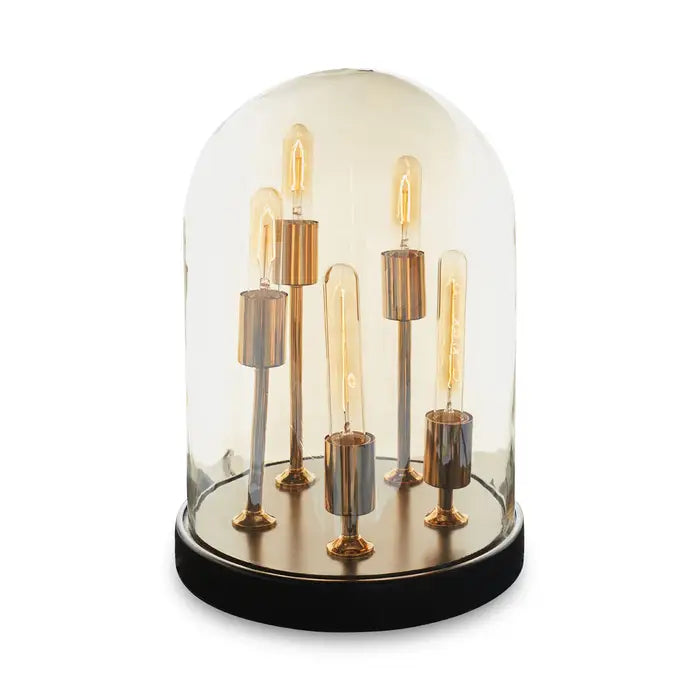 Dome Amber Glass Table Lamp