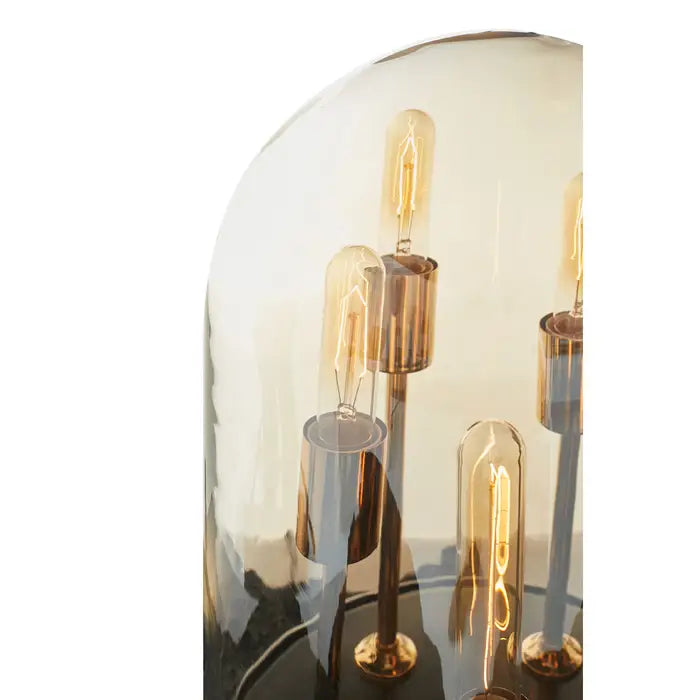 Dome Amber Glass Table Lamp