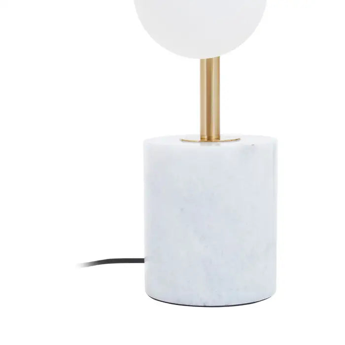 Abira Brushed Brass And White Marble Table Lamp