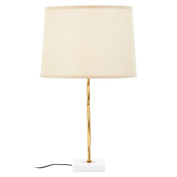 Zara White And Gold Circles Table Lamp
