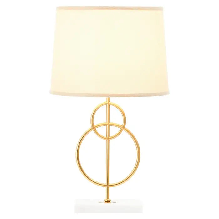 Zara White And Gold Circles Table Lamp