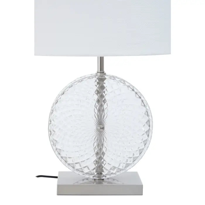 Zarni Glass And Brushed Chrome Table Lamp