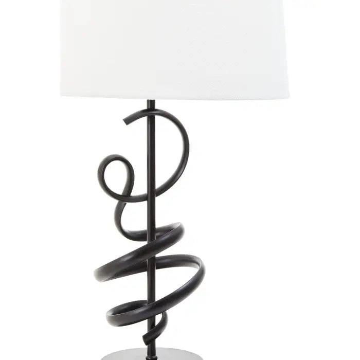 Zavi Matte Black Squiggle Table Lamp