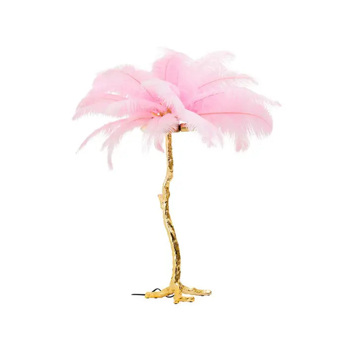 Zendaya Pink Ostrich Feather Table Lamp