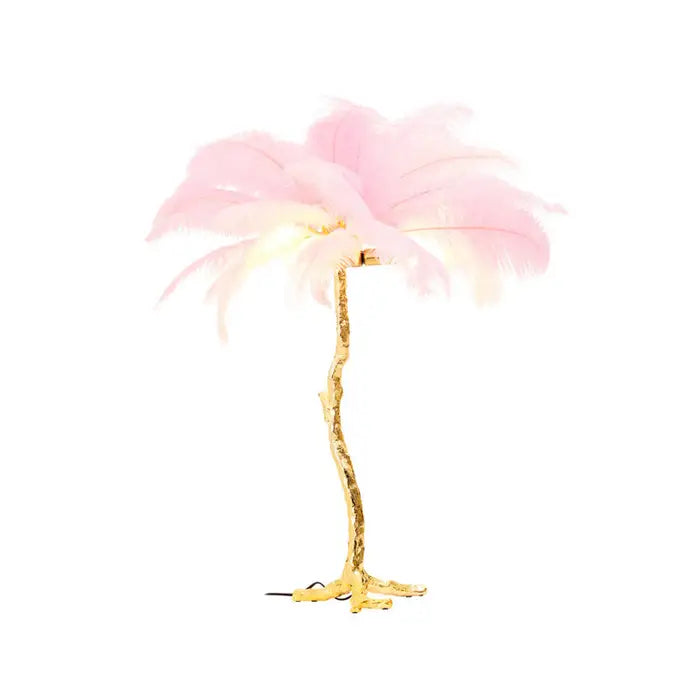 Zendaya Pink Ostrich Feather Table Lamp