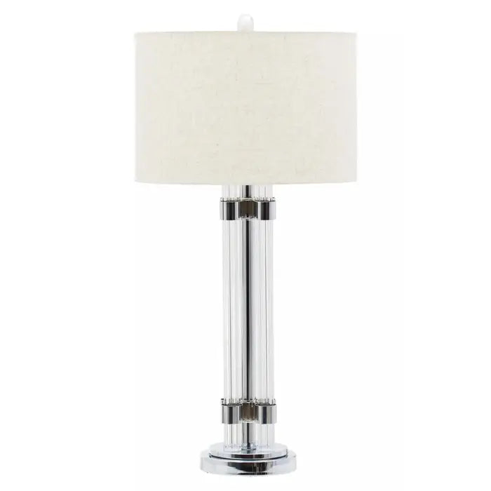 Eman Matte Silver and Ivory Table Lamp