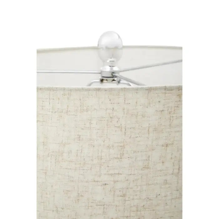 Eman Matte Silver and Ivory Table Lamp