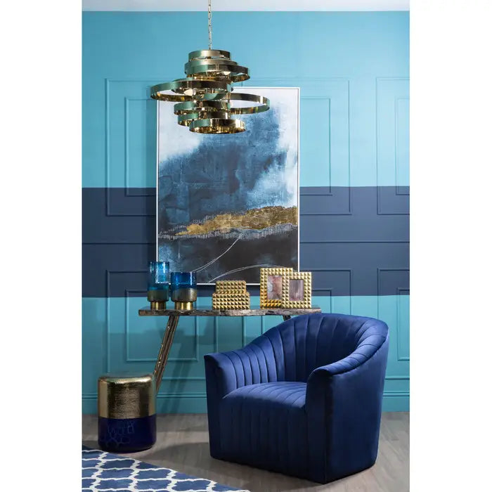 Astratto Blue And Gold Wall Art