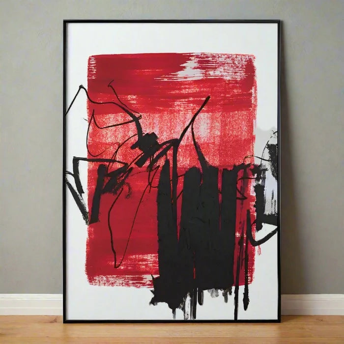 Astratto Red And Black Wall Art
