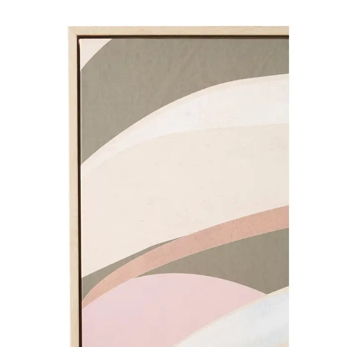 Astratto Canvas Leaf Design Wooden Wall Art In Pink