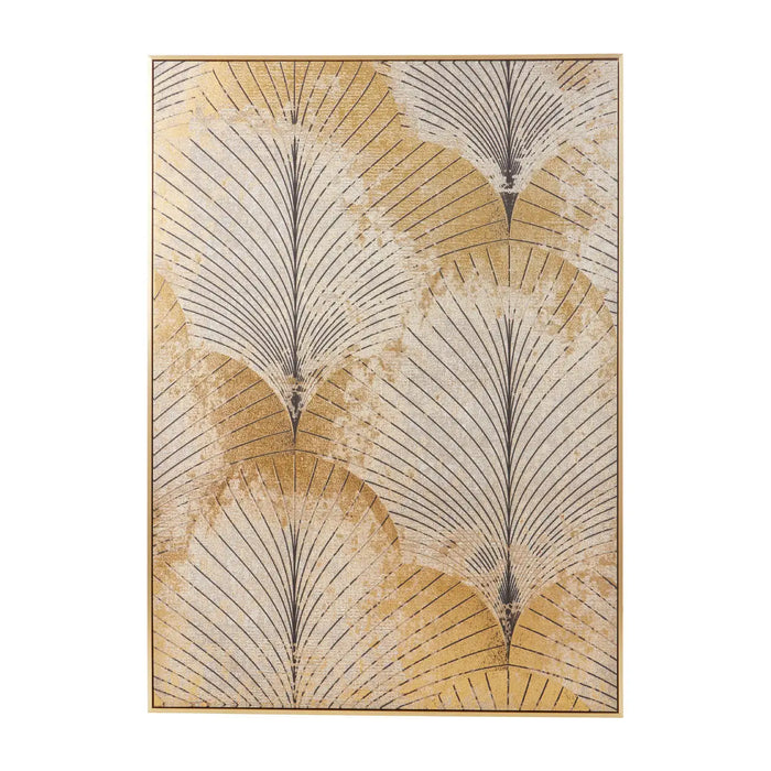 Astratto Canvas Finish Pinewood Wall Art In Grey and Gold