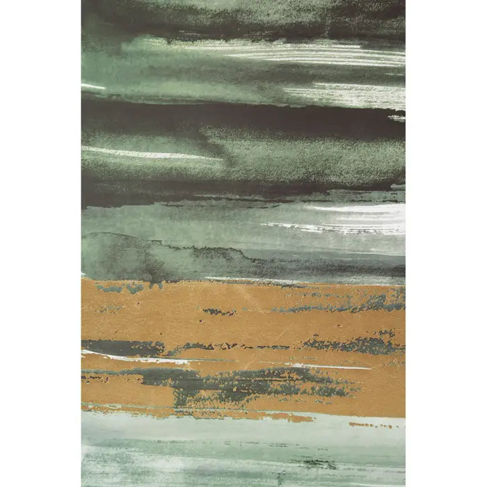 Astratto Canvas Green and Gold Wall Art