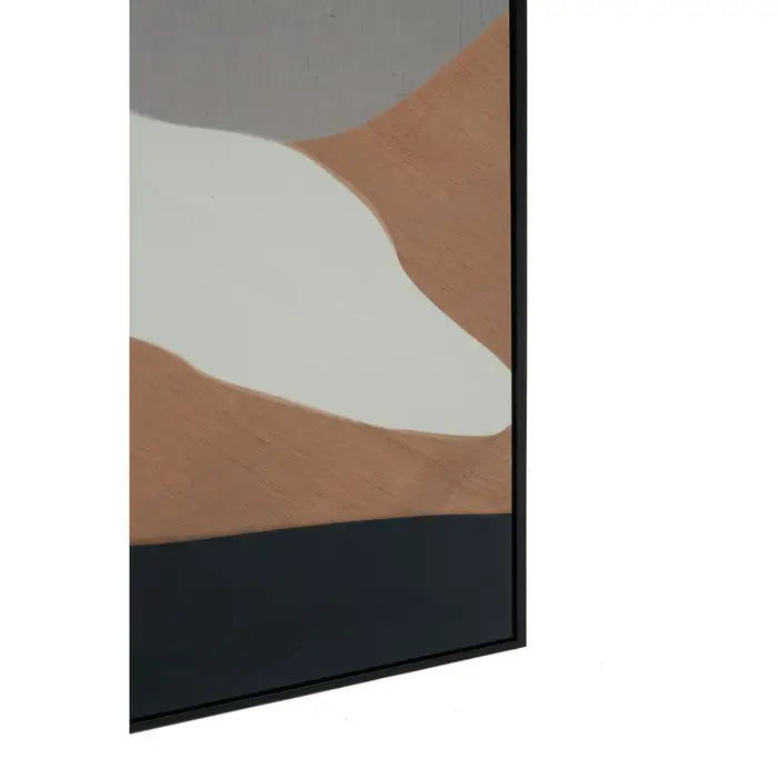 Astratto Neutral Abstract Canvas pinewood Wall Art In Natural
