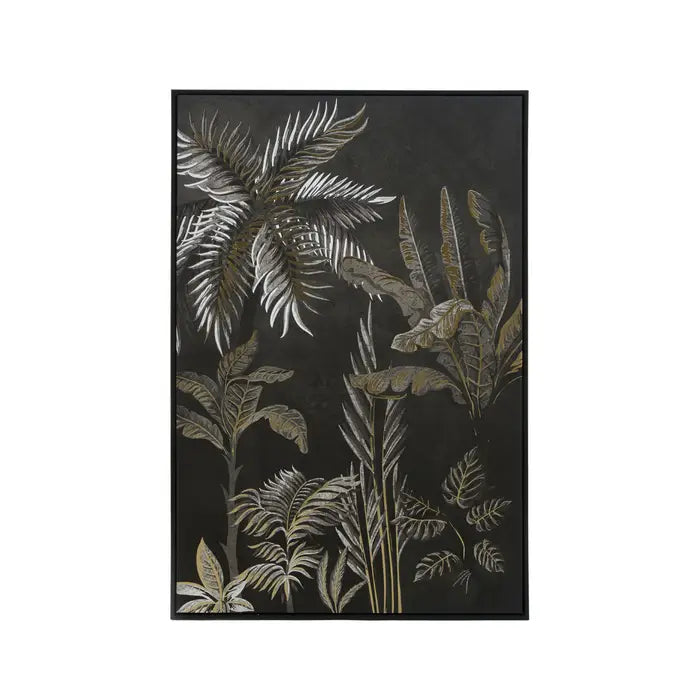 Astratto Canvas Leather Wall Art Gold Foil