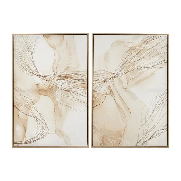 Astratto Set Of Two Wall Art In Cream