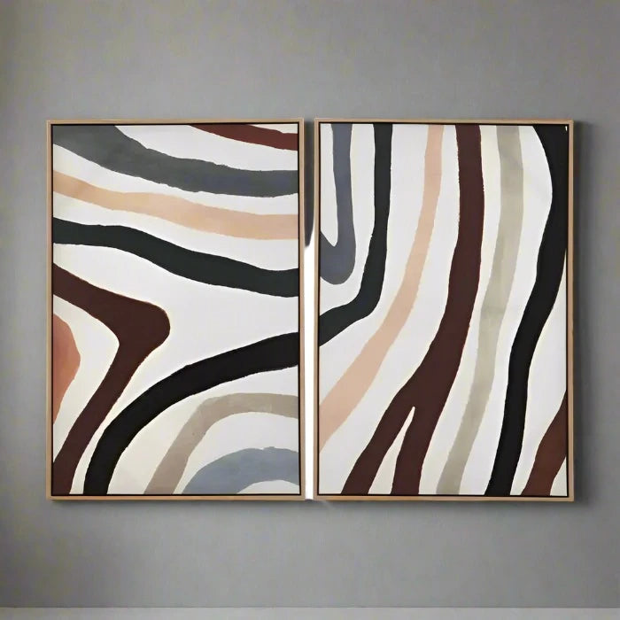 Astratto Set Of Two Multi Coloured Wall Art