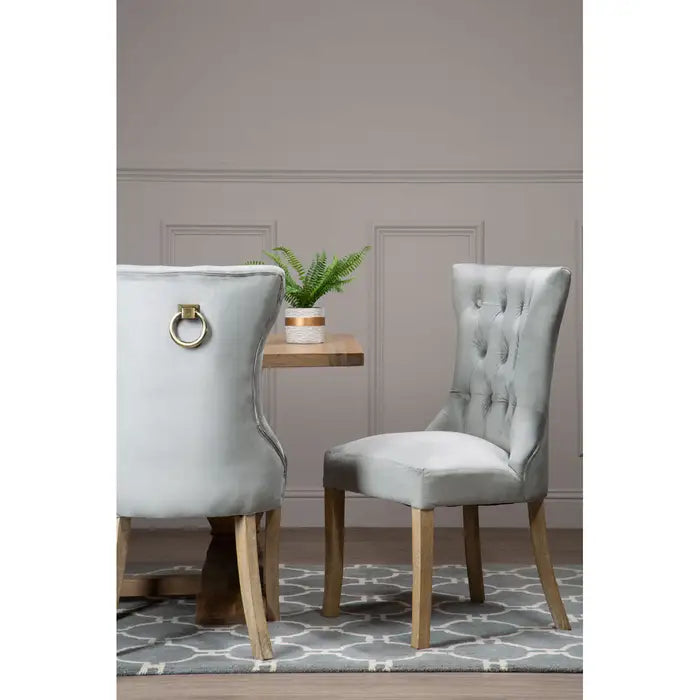 Kensington Townhouse Grey Buttoned Dining Chair