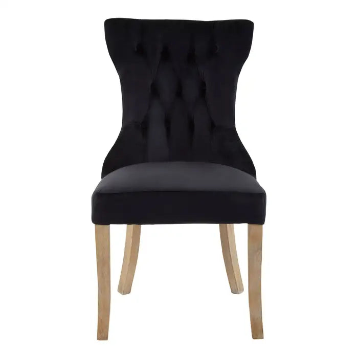 Kensington Townhouse Black Buttoned Dining Chair