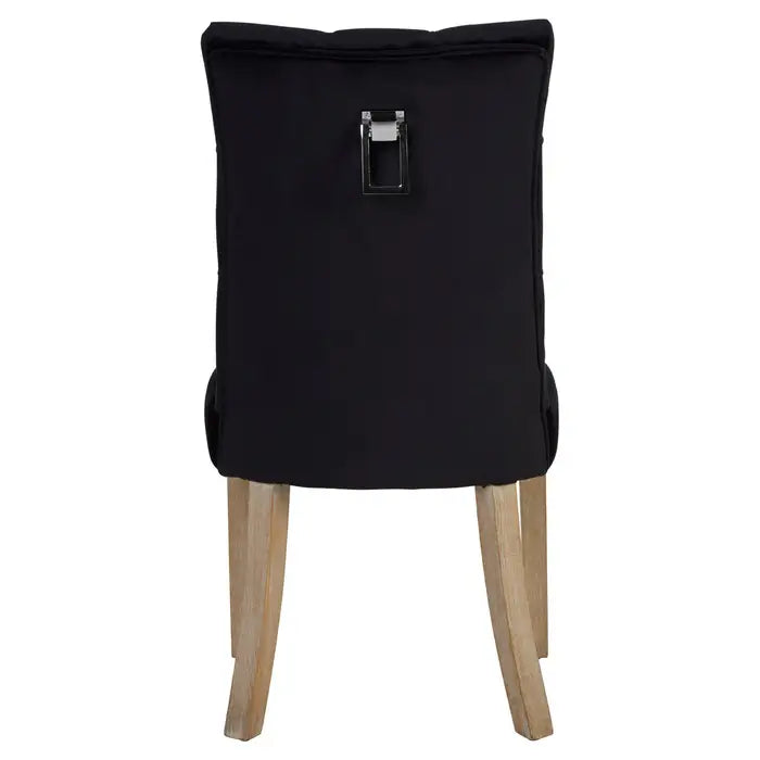 Kensington Townhouse Black Buttoned Dining Chair
