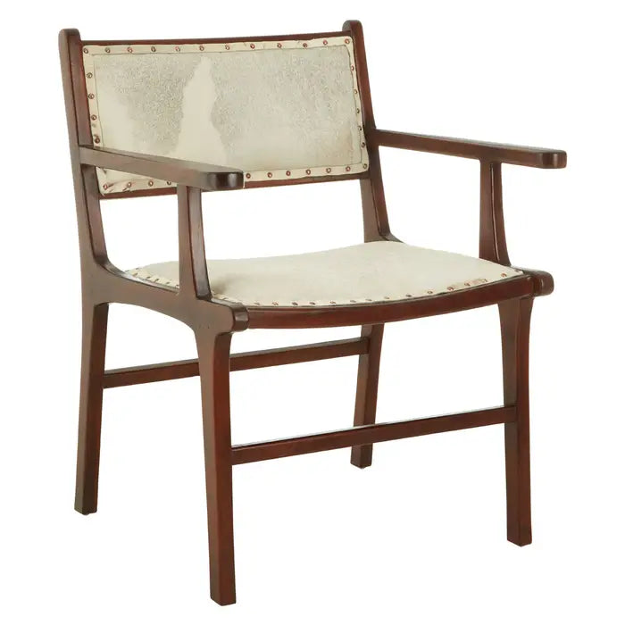 Kendari Leather Teak Wood Dining Chair