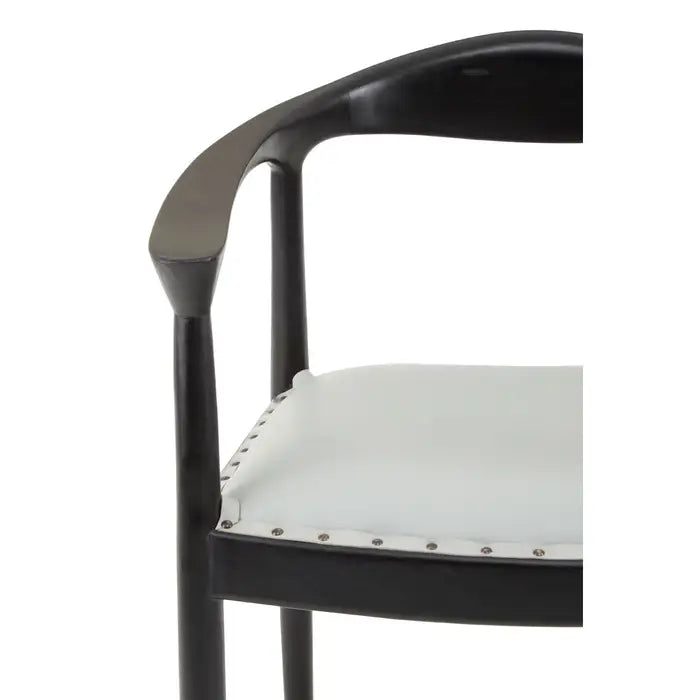 Kendari Open Back Grey Leather Chair