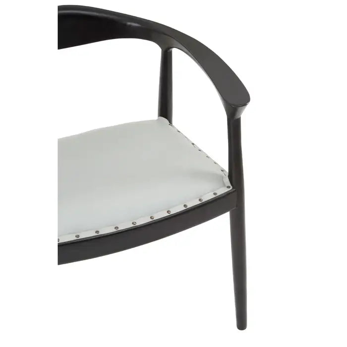 Kendari Open Back Grey Leather Chair