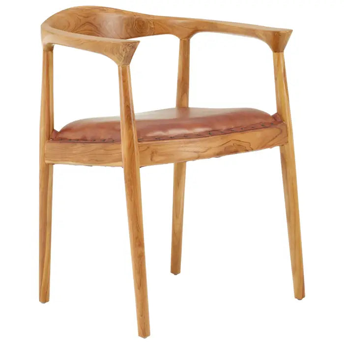 Kendari Open Back Brown Leather Chair