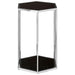 Piermount Side Table, Silver Finish, Stainless Steel Frame, Black Marble