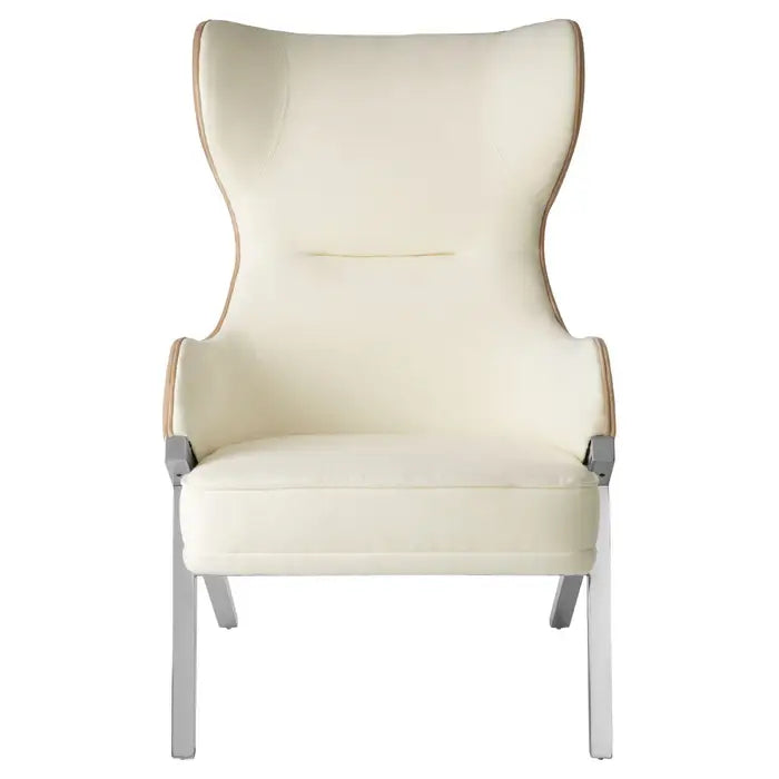 Piermount White Quilted Fabric Chair / Accent Chair