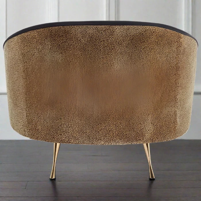 Manhattan Accent Chair, Leopard Print Velvet, Gold Legs