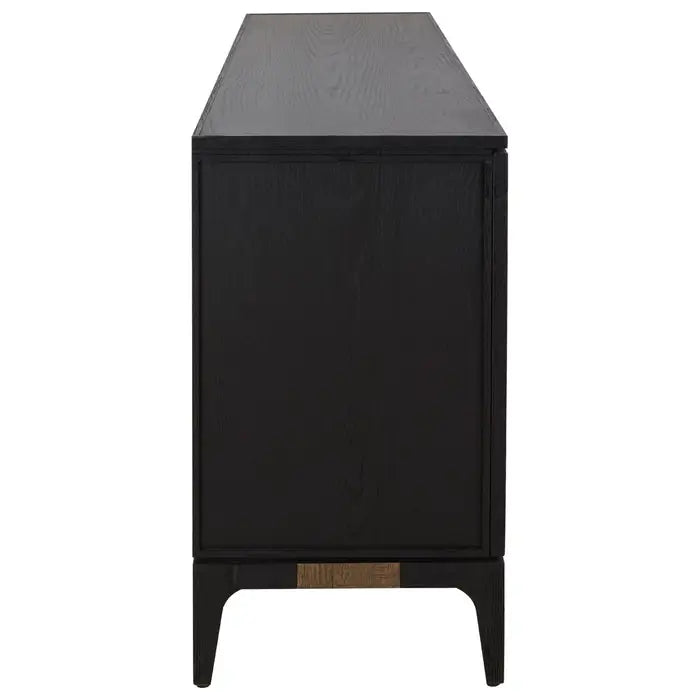 Salvar Wooden Sideboard, Black, Four Cabinets Door
