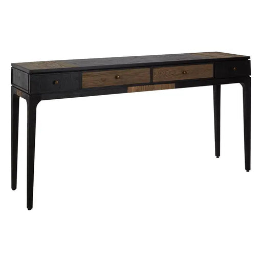 Salvar Wood Console Table,  Black Finished, Two Small Side Drawers 