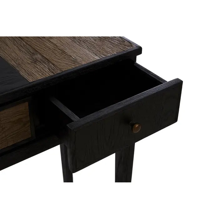 Salvar Wood Console Table,  Black Finished, Two Small Side Drawers