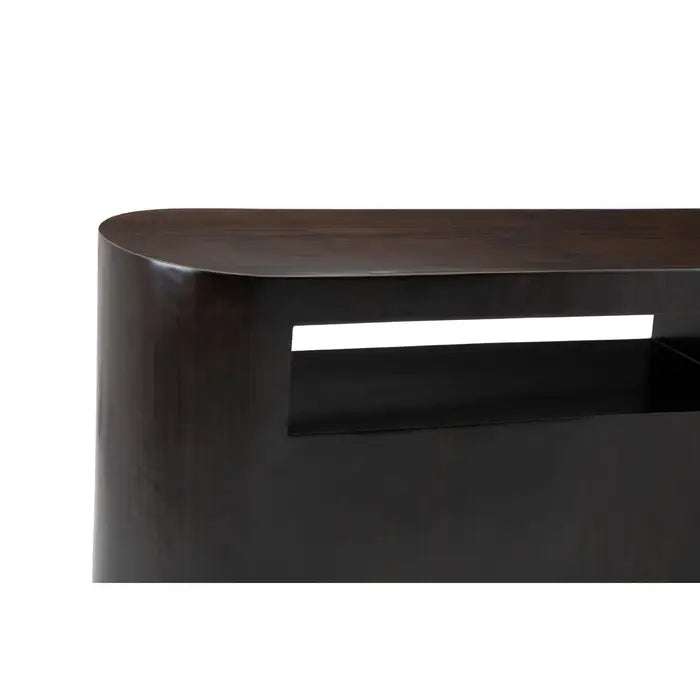 Gabelle Oblong Console Table, Black Wood