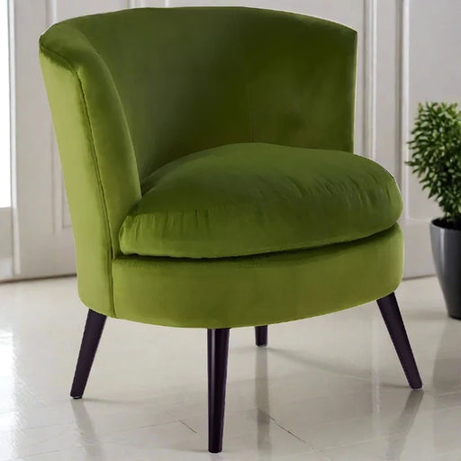 Marston Accent Tub Chair, Green Velvet, Black Wood Legs