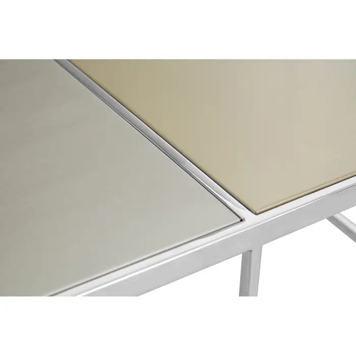 Oria Coffee Table, Stainless Steel, Square Frame, Silver