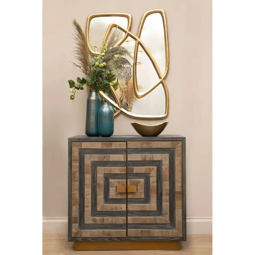Roselle Sideboard, Antique Brass Finish, Iron Frame 