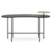 Serrano Console Table, Black Stainless Steel Frame, Oak Veneer Top