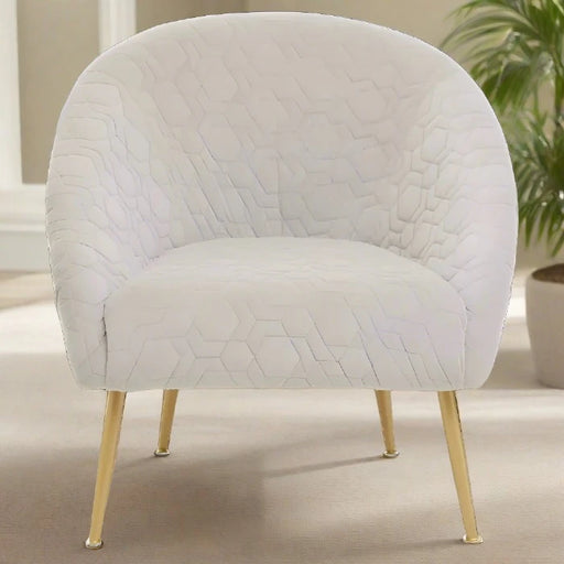 Hampton Accent Chair, Light Beige Velvet, Gold Metal Legs