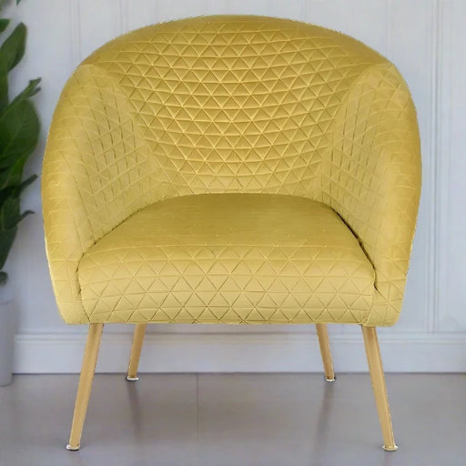 Hampton Accent Chair, Plush Gold Velvet, Gold Metal Legs