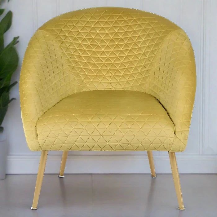 Tania Gold Velvet With Gold Legs Chair / Accent Chair