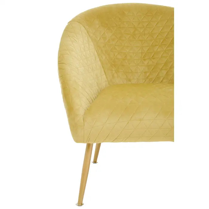 Hampton Accent Chair, Plush Gold Velvet, Gold Metal Legs